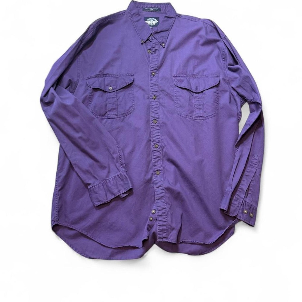 Vintage 90s Dockers Purple Button Down Shirt, Men's Size XL